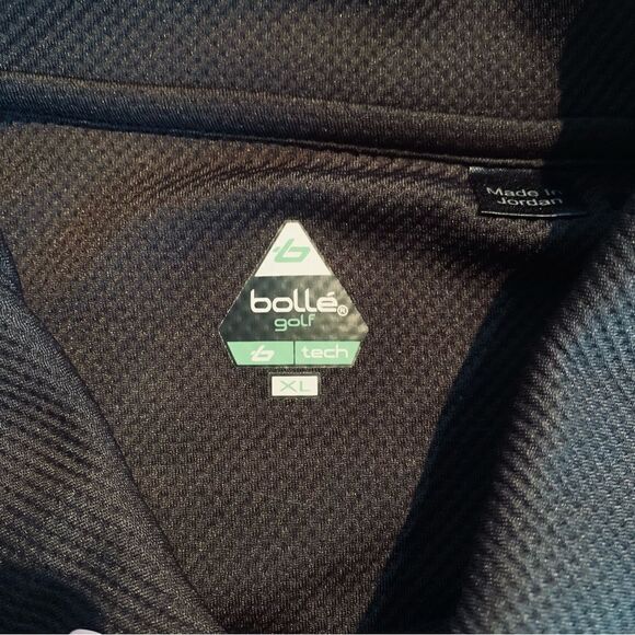 Bolle’ Men’s Golf Tech Short Sleeve Black Multicolor Design Polo Shirt Size XL - Picture 4 of 5